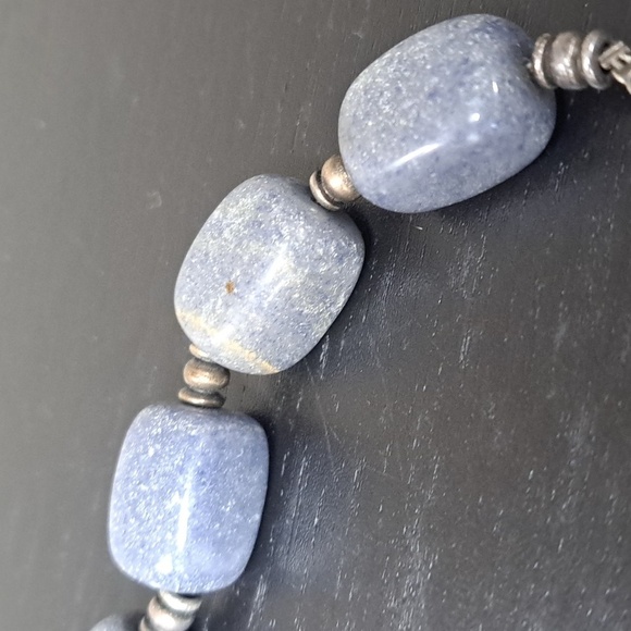 Vintage Chunky Stone Crystal Necklace with Silver Beads - Picture 7 of 11